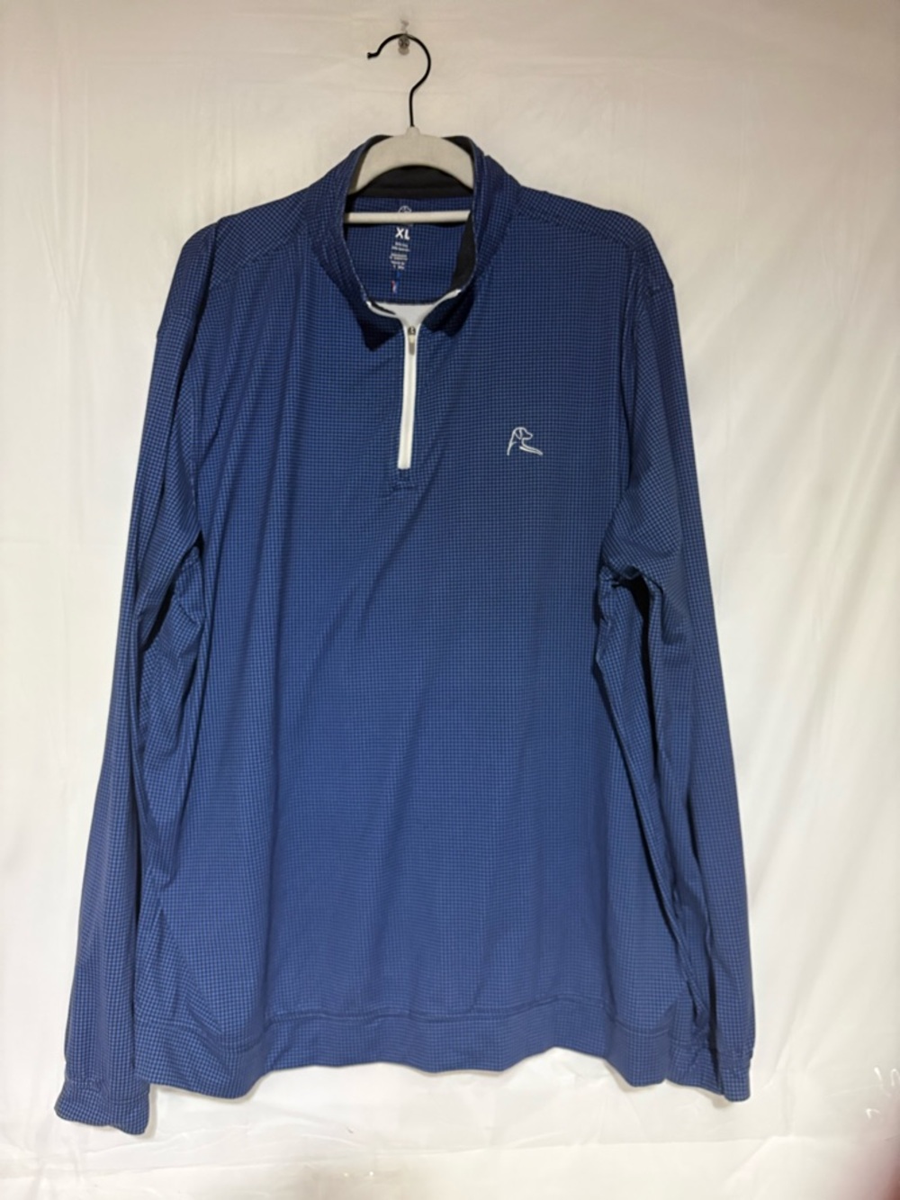 Rhoback Men’s Long Sleeve Quarter-Zip Pullover in Blue